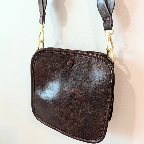 Anthropologie Dark Brown Crossbody Bag - Picture 4 of 10